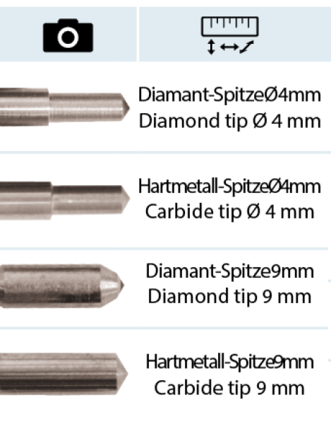 Diamant- und Hartmetallspitzen für Magic Graviermaschinen